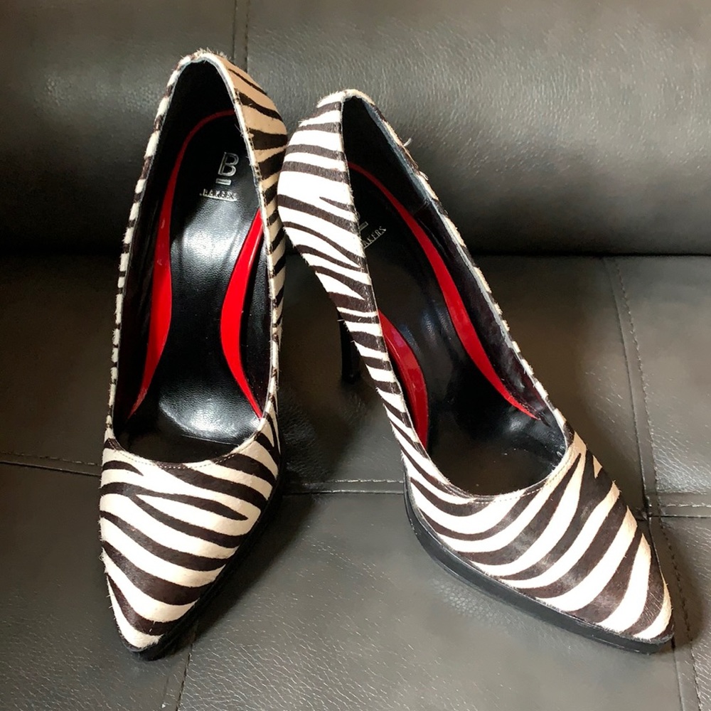 Zebra stripe heels